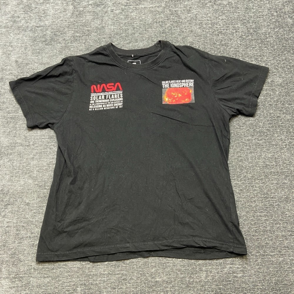 Southpole Nasa Solar Flares T Shirt Men Medium Black Cotton Casual Short Sleeves
